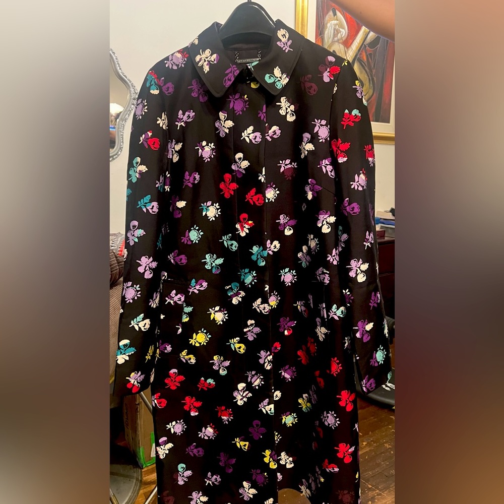 Diane von Furstenberg Amana printed wool and silk-blend coat. Size 6